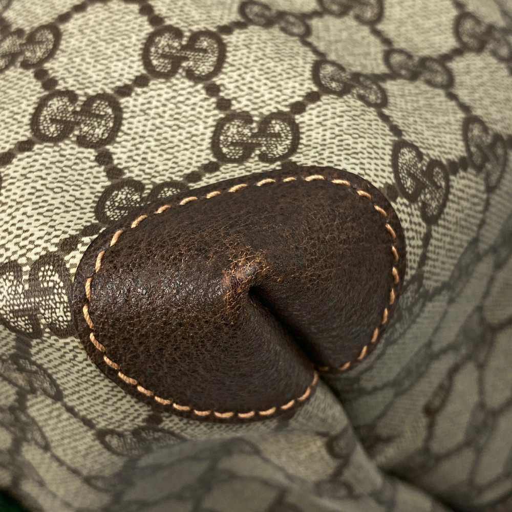 Gucci GG Boston red Sherry canvas Web green beige bag